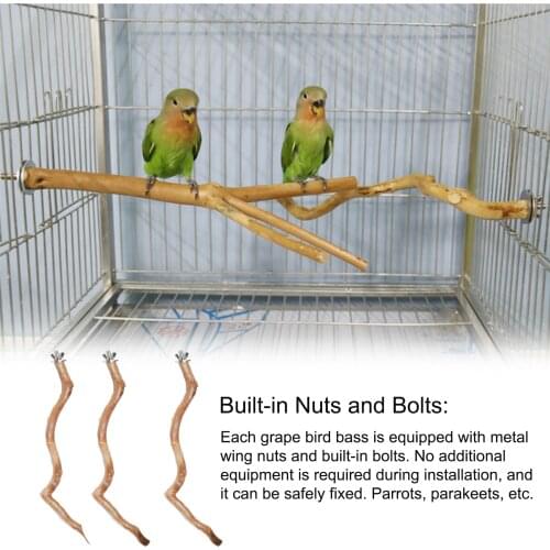 Bird stand stick parrot toy bird cage accessory bird toy Natural Parrot standing pole tree branch stand frame Wooden