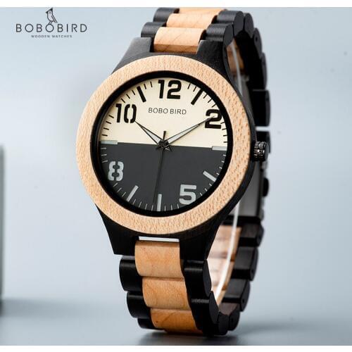 BOBO BIRD Wood Watch Men Women Ladies Timepieces Stylish erkek kol saati Wooden Band Japan Movement Dropshipping U-S12
