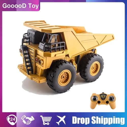 1/24 Kids Rc Car Truck Excavator Bulldozer Caterpillar Tractor Dumper 6Ch 2.4G Radio Controlled Car Engineering Car Toys for Boy