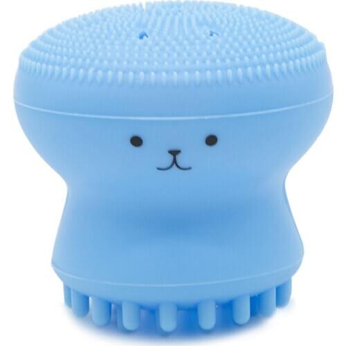 Women Cute Animal Octopus Silicone Manual Facial Cleaner Brush for Deep Cleansing Gentle Exfoliating Face Skin Care Tool