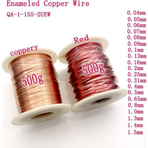 Enameled wire 0.04-1.5mm qa-155-2uew direct welded enameled wire polyurethane enameled copper wire / 500g