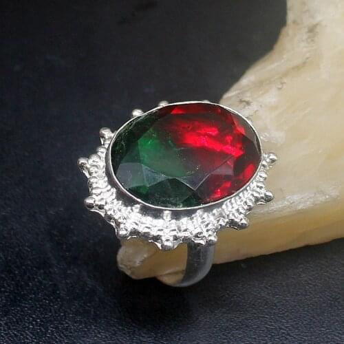 Gemstonefactory Jewelry Big Promotion Single Unique 925 Silver Dichroic Glass Elegant Women Men Gifts Rings 7.5# 20212695