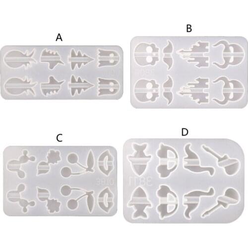Crystal Epoxy Resin Mold Fruit Animal Straws Decoration Buckle Silicone Mould