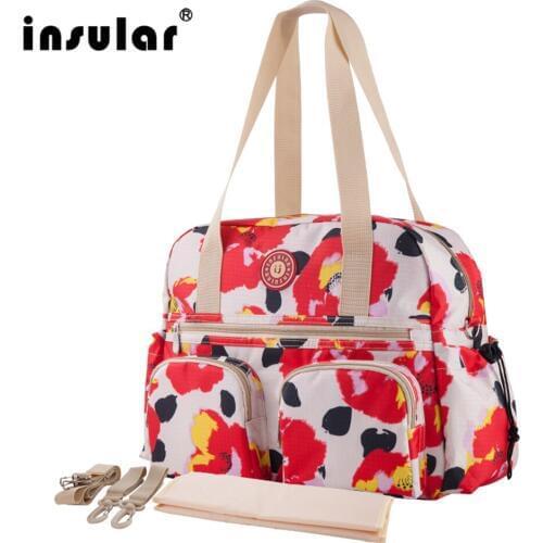 Insular Brand Baby Diaper Stroller Bag New Style Printed Mommy Nappy Bag Women Tote Bag Messenger Mother Changing Bag For Travel