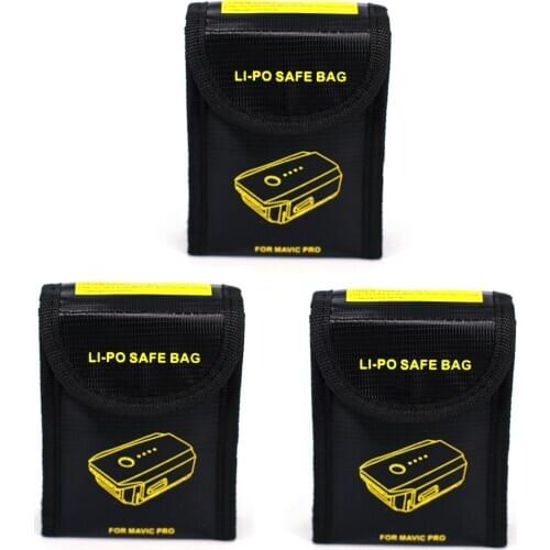 LIPO Safe Bag for 3pcs Battery Mini Storage Bag Heat Resistance Explosion Proof Radiation Protection for DJI Mavic 2 PRO & ZOOM
