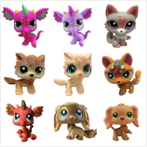 LPS Pet Shop Cute Short Hair Cat Toys Great Dane Collie Dogs PVC Action Stand Figure Toys Cosplay Dolls Model Toy Gifts For Kids