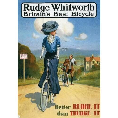 RUDGE BRITAINS BEST BICYCLE METAL TIN SIGN POSTER WALL PLAQUE