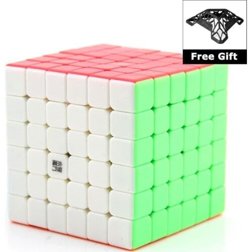 YONGJUN YUSHI stickerless 6x6x6 Magnetic Magic Cube Speed Puzzle 6x6 Cube Educational Toys for Adult Children with Bracket 68mm