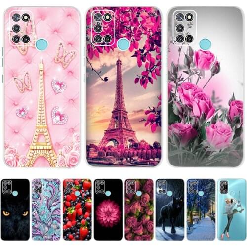 Soft TPU Phone Case For Oppo Realme C12 C15 C17 Case Anti-knock Transparent Patterned Phone Case For Realme C17 C 12 15 Cover