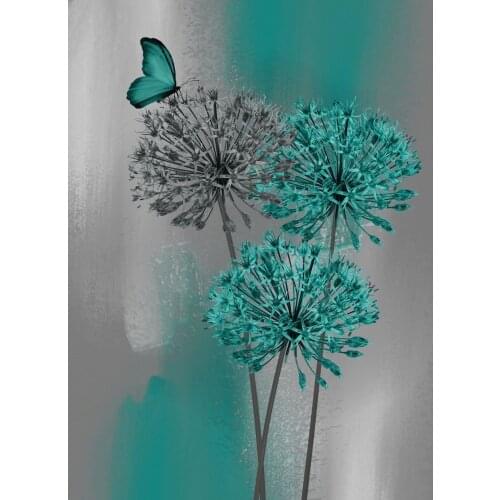JMINE Div 5D Teal Gray Butterfly Flower Full Diamond Painting cross stitch kits art High Quality Floral 3D paint by diamonds