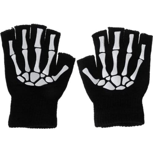 Cycling Gloves Kids Outdoor Sports Bicycle Half Finger Skeleton Soft Protective N0PC