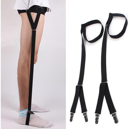 Men Shirt Stays Garter Belt Suspenders Holder Elastic Y Shape Adjustable Uniform Gourd Buckle Braces Shirts Garters
