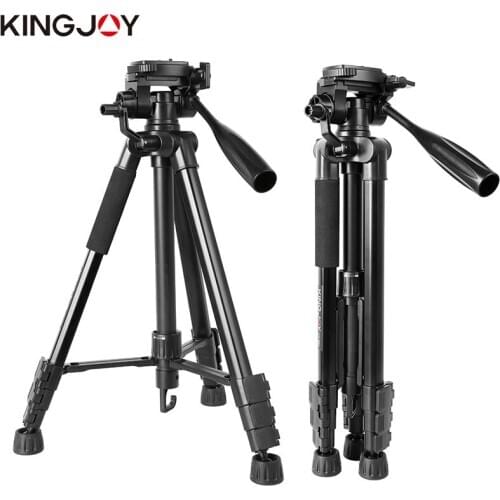 KINGJOY Officia VT-860 Professional Portable Travel Aluminium Camera Tripod Video Accessories Stand with Pan Head for SLR DSLR