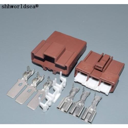 Shhworldsea 7.8mm 3pin HD series electric auto wire harness female male connector 6098-0210 6098-0208