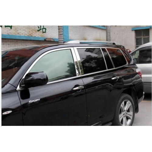 Steel window full Complete Around cover Trims for Toyota Highlander 2011-2013