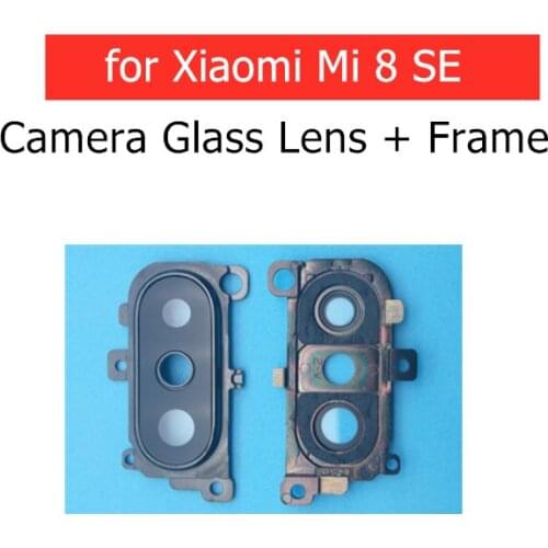For Xiaomi Mi 8 SE Back Rear Camera Glass Lens with Frame Holder with 3M Glue Replacement Repair Spare Parts