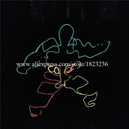 Super Bright Colorful EL Wire Clothes Luminous Ballroom Costumes Suit Dance Wear For Stage DJ Bar Party Show