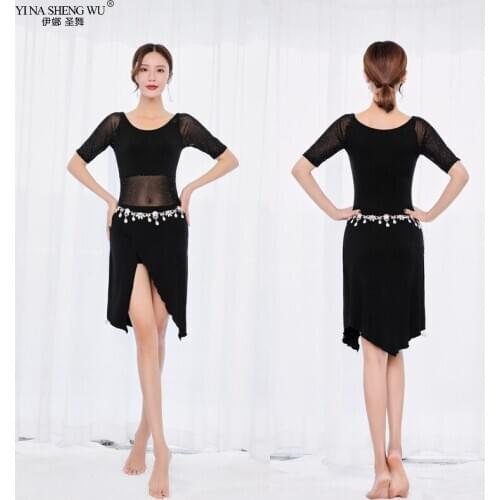 Belly Dance Practice Clothes Dress Of Mesh Silver Silk Skirt Bellydance Clothes Female Belly Dance Competition Costumes New