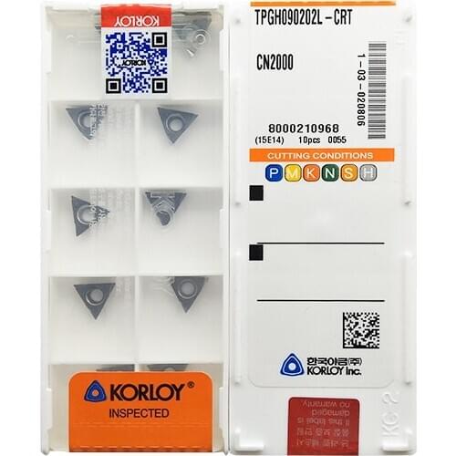 TPGH090202L-CRT CN2000 100% KORLOY Original carbide insert with the best quality 10pcs/lot free shipping