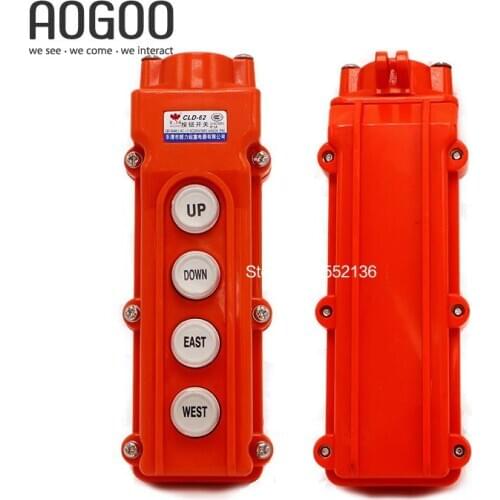 High Quality Silver Contact Waterproof Hoist Crane 4Ways UP/DOWN/EAST/WEST Directions CLD-62(COB-62)Pushbutton Swtich AC250/500V