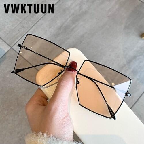 VWKTUUN New Sunglasses Women Oversized Womens Sunglasses Luxury Big Glasses UV400 Square Designer Sunglass UV400 Eyewear