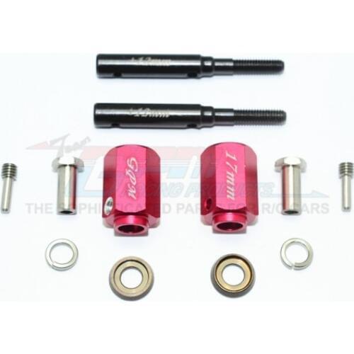 HARDEN STEEL EXTENDED LENGTH F/R STUB AXLE+17MM HEX for 1/10 Traxxas TRX-4