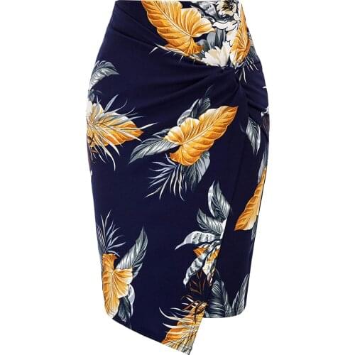 2021 Traf Multicolor Allover Floral Pencil Skirt Women Summer High Waist Slim Fitted Office Ladies Elegant Mini Skirts юбка