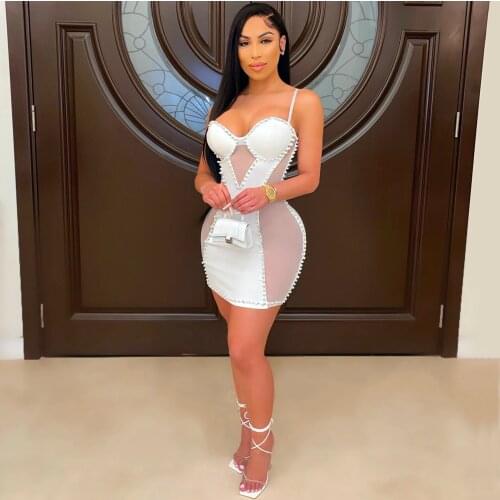 Felyn 2020 Best Quality Fashion Design Dress Patchwork Spaghetti Strap Women Sexy Celebrity Party Mini Dress Vestidos