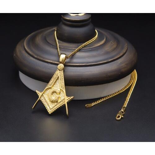2019 new masonic G pendant necklace Free- Masons stainless steel hip hop necklace female club tide male money chokers necklace