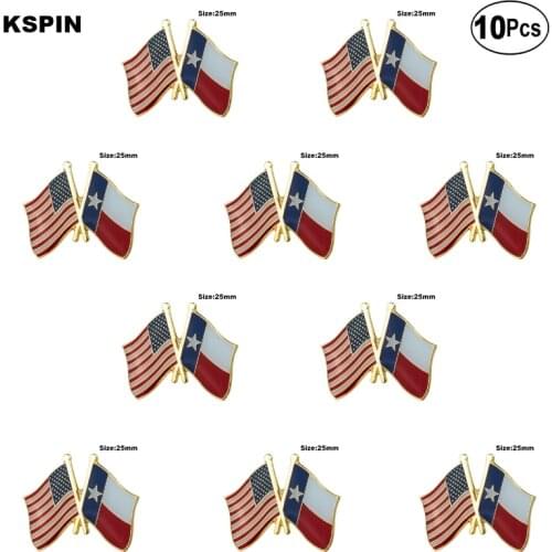 U.S.A.&Texas Lapel Pin Flag badge Brooch Pins Badges 10Pcs a Lot