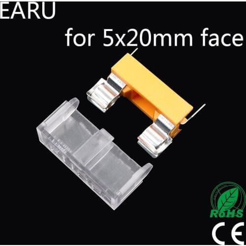 10pcs Panel Mount PCB for 5*20mm Glass Tube Fuse Holder Case Cover 5x20mm Casing Mount Base Car Auto Motorcycle Mini Socket Plug