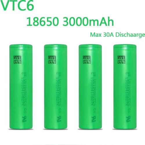 10pcs/lot 18650 3.7V 3000mAh Li ion rechargeable 18650 battery for us18650 vtc6 20A 3000mAh for Sony toys tools flashlight