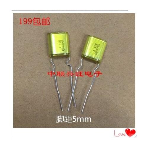 100% New and original 10PCS Imported film polystyrene capacitor 0.1uF /100V 104K100V