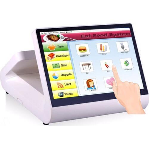 12'' touch screen High quality punto de venta POS system for reataurants POS terminal cash register VFD fanless J1900