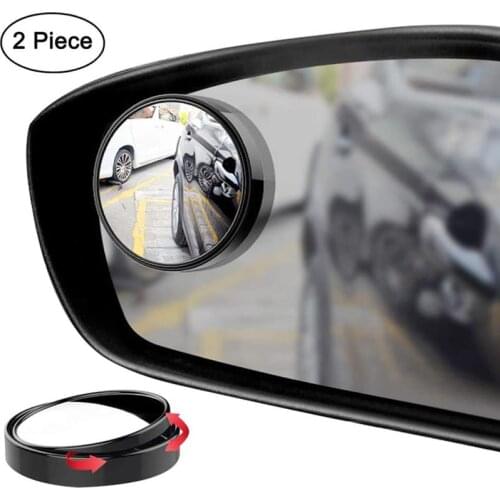 2Pcs Car 360 Wide Angle Round Convex Mirror Car Vehicle Side Blindspot Blind Spot Mirror Wide Rear View Mirror Round Mirror