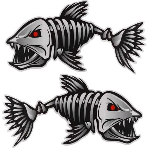 2Pcs/Set Fishing Boat Decals Sticker Auto Sticker Boat Stickers for Kayak Fishing Car Reflective Decals Accessories