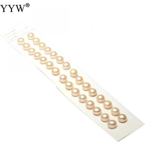 2pcs Sale!! 8.5-9mm Cultured Half Drilled Freshwater Pearl Beads With Half Hole Pearls Bead For Diy Making Earrings Hole 0.8mm
