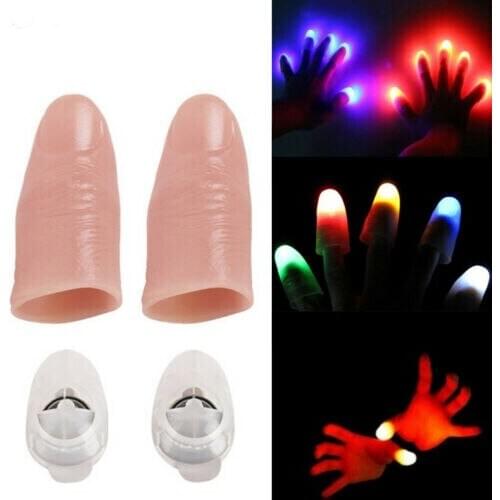2Pcs Magic Light Up Thumbs Fingers Trick Appearing Light Close Up HOT SALE