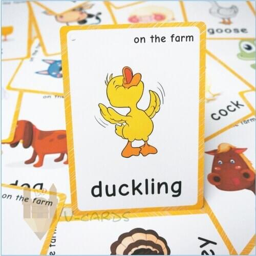 20pcs Farm Wild Sea Animal Cognitive Card Game Kids Gift Montessori Early Learning Toys English Flash Cards For Children