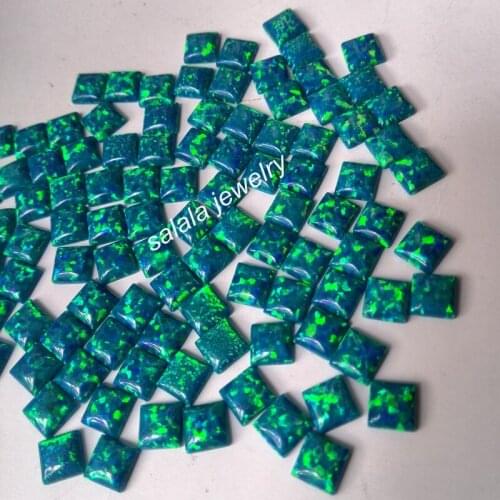 200pcs/lot Free Shipping OP36 & OP45 5MM Square Fire Opal Synthetic Square Cabochon Opal Fire Opal Stone