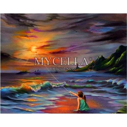 5D DIY Diamond Painting Flying Kite Full Drill Embroidery Cross Stitch Mosaic Kits Home Decoration Picture Wall Room Sticker