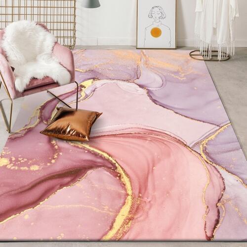Abstract Watercolor Pink Large Carpet for Living Room Bedroom Modern Nordic Quality Soft Bedside Area Rug Kid Play Mat Purple