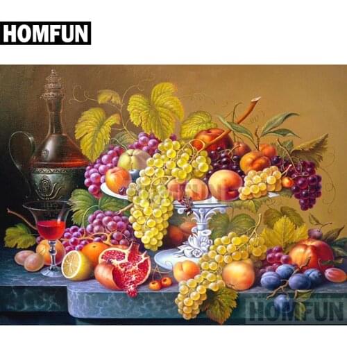 HOMFUN Full Square/Round Drill 5D DIY Diamond Painting "Fruit Still Life" Embroidery Cross Stitch 5D Home Decor Gift A02012