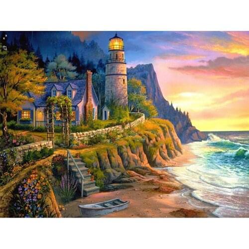 DIY Diamond Embroidery Landscape Diamond Painting Cross Stitch Needlework Craft Full Square Rhinestone Mosaic Home Decor