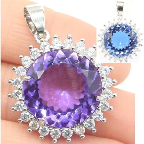 28x11mm Gorgeous 925 Sterling Silver Pendant Orange Spessartine Garnet CZ Ladies Fine Jewelry 925 Sterling Silver Pendant