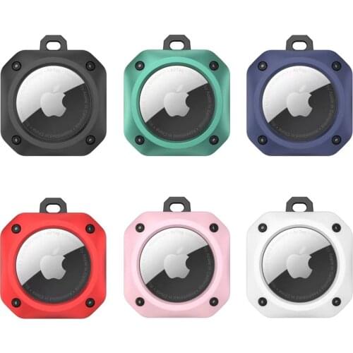 For Apple Airtag Case Silicone Protective Sleeve Keychain Shockproof Cover For Apple Tracker TPU Anti-Lost Device Airtag Case