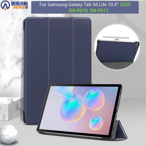Tablet Case for Samsung Galaxy Tab S6 Lite, SM P610 P615, Slim Cover PU Leather Capa Protective Shell /Skin for S6 LITE 10.4