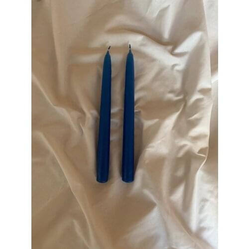 TWO CANDLES FOR CANDLESTİCKS SAKS BLUE (MATTE)