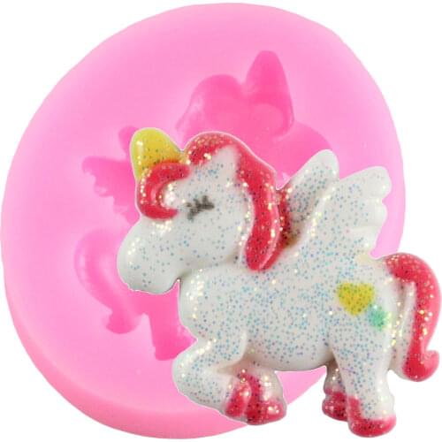 Unicorn Silicone Mold DIY Party Cupcake Topper Fondant Cake Decorating Tools Polymer Clay Candy Molds Chocolate Making Moulds