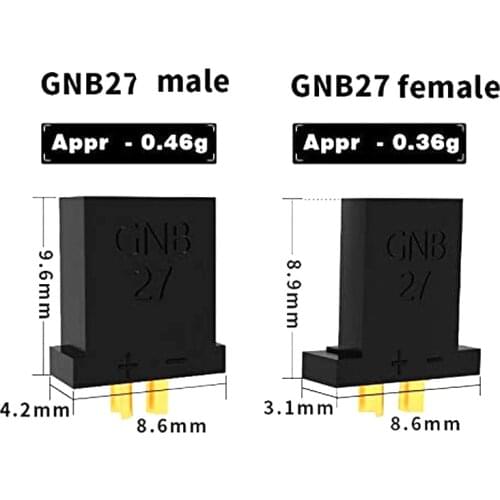 GAONENG GNB GNB27 1.0mm Banana Plug Connector Male Female for RC FPV Racing Freestyle Tinywhoop Drones DIY Parts